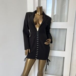 PrettyLittleThing Black Midi Dress